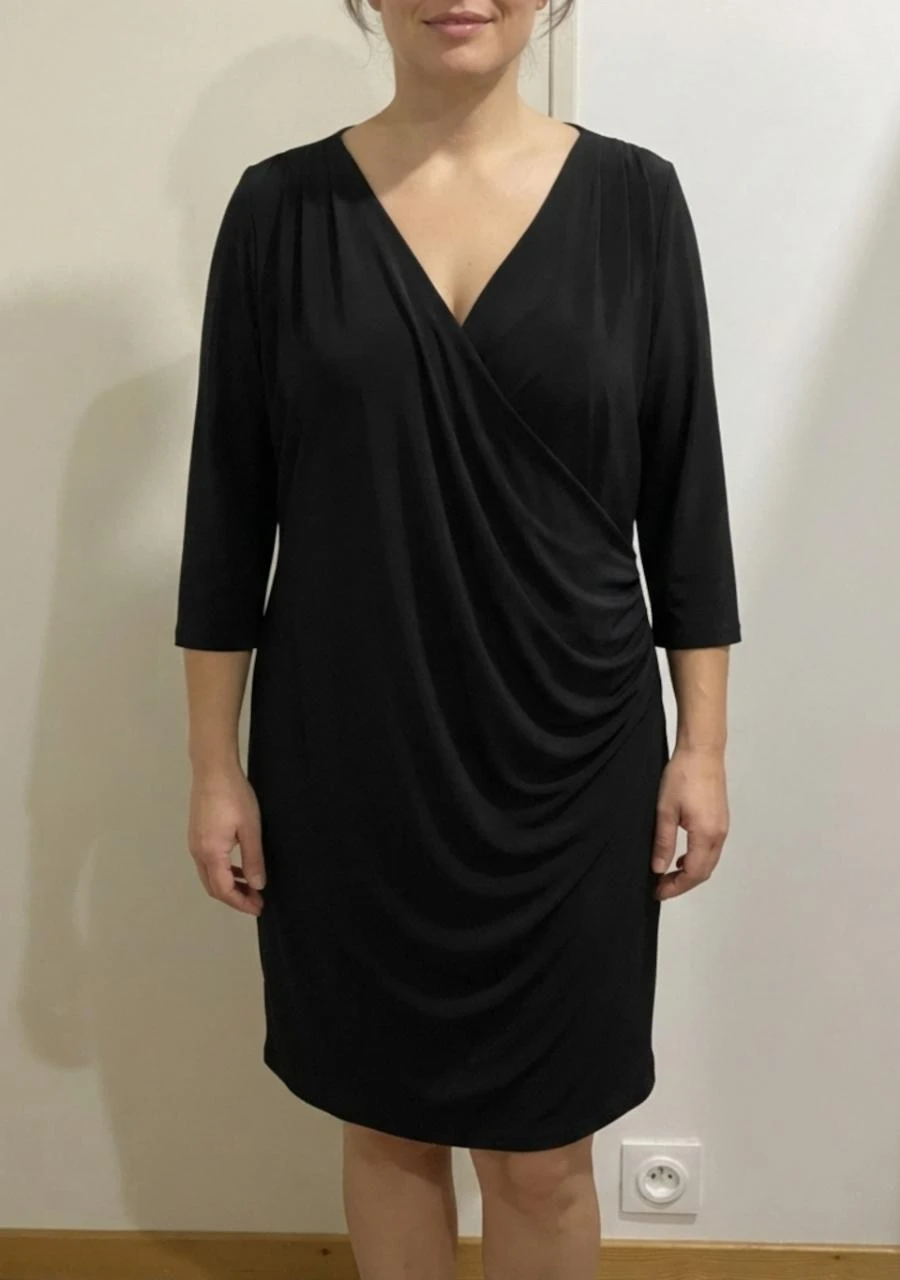 👗 Robe portefeuille noire M&S Mode - Taille XL 👗